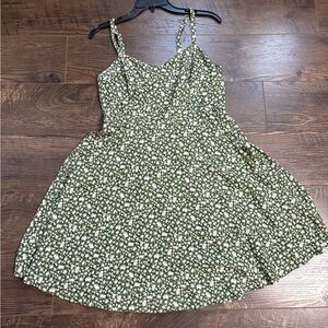 Old Navy Green Floral Midi Dress